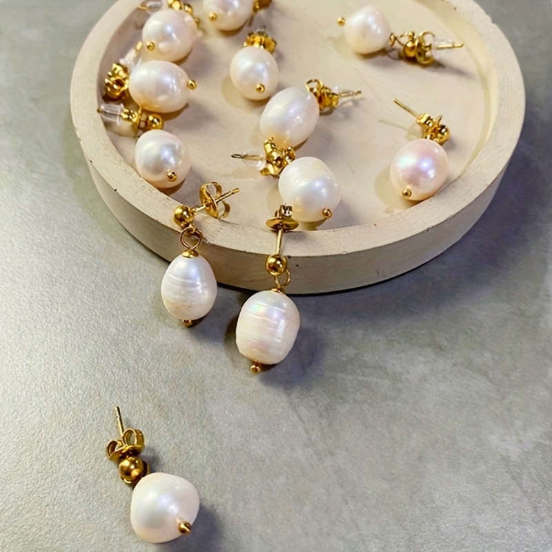 Freshwater Baroque Pearl Earrings, Unique Statement for Women
